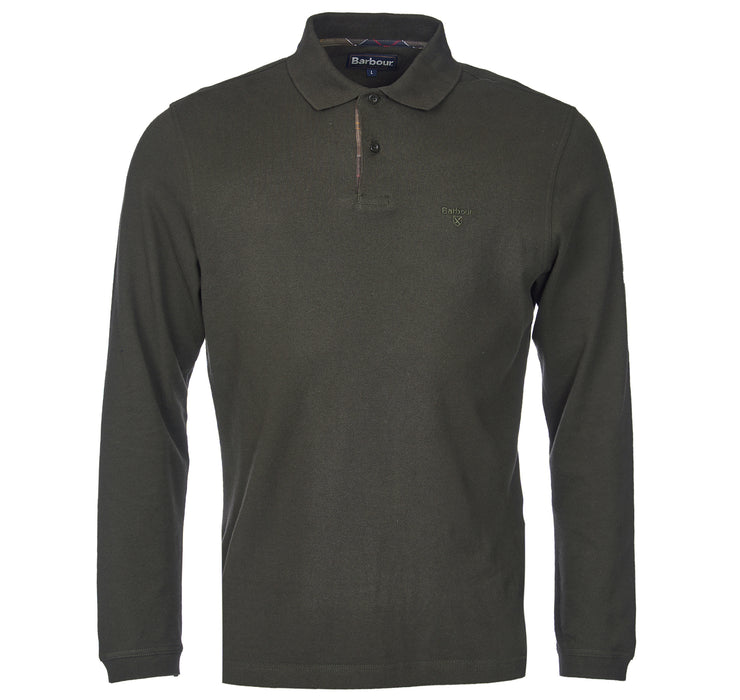 Barbour Essential L/S Mens Sports Polo - Forest