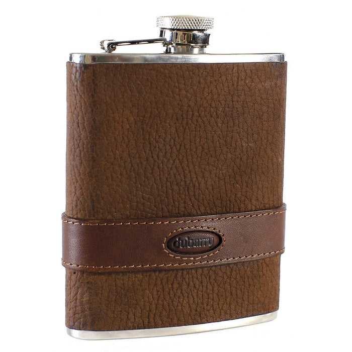 Dubarry Rugby Leather Bound Hip  Flask