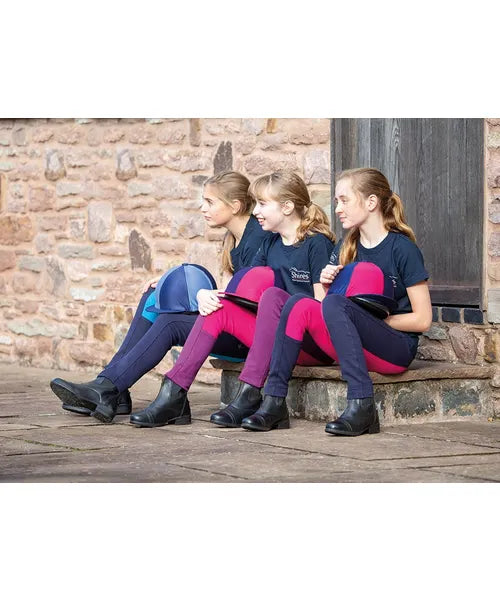Shires Wessex Two-Tone Jodhpurs - Maids Navy/Pink
