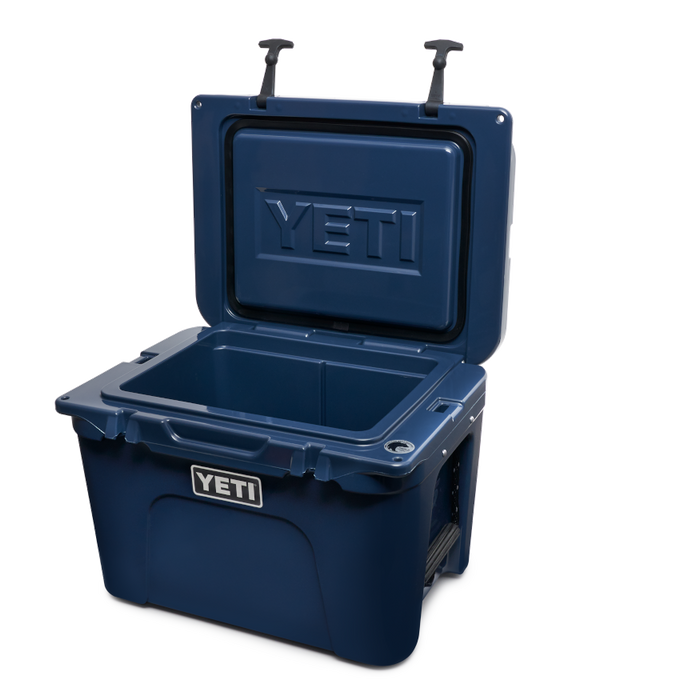 A YETI Tundra 35 Cool Box with the lid open.