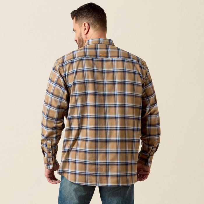 Ariat Rebar Flannel DuraStretch Work Shirt - Field Khaki