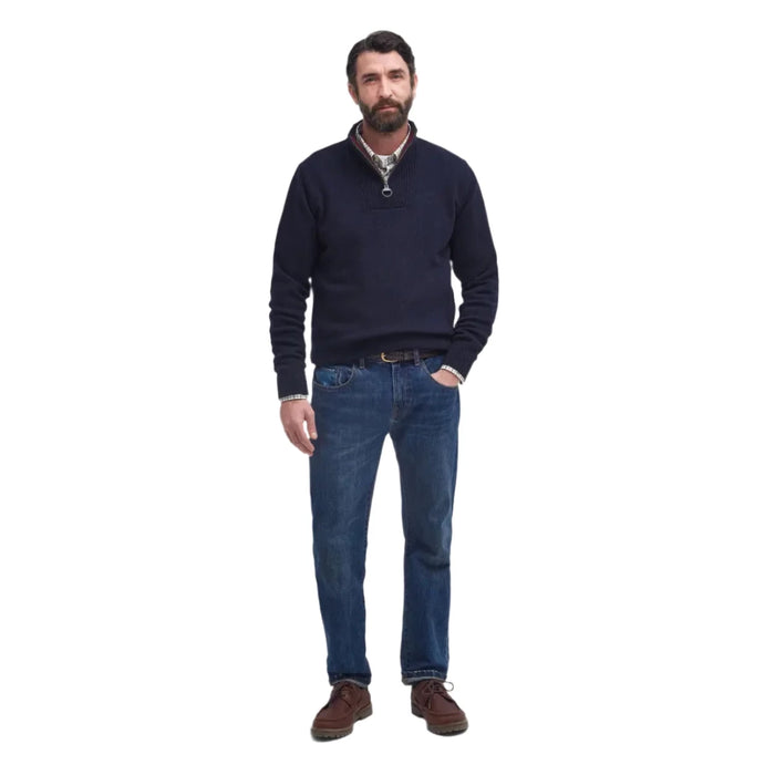 Barbour Nelson Mens Essential Half Zip Jumper  - Navy