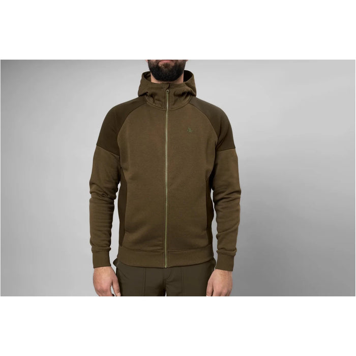 Seeland Cross Hoodie With Zip - Dark Olive