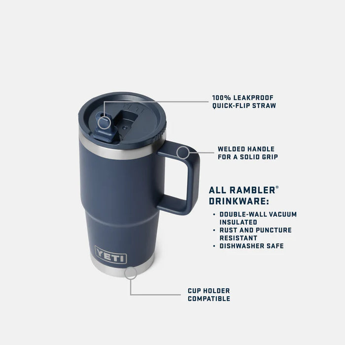 Yeti Ramble 20oz Travel Straw Mug  - Navy