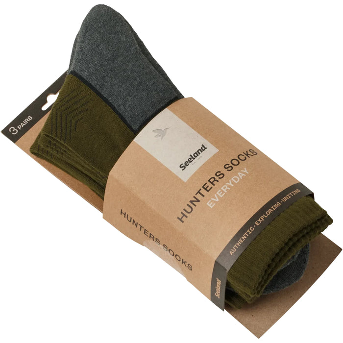 Seeland Hunters  Field Socks Pine Green/ Dark Grey  3 Pk