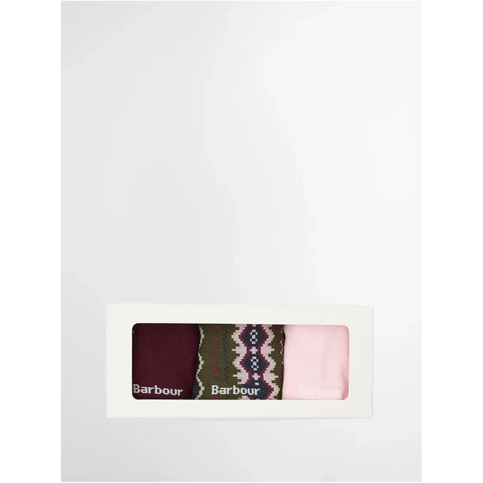 Barbour Helen Fair Isle Sock Gift Set -Olive