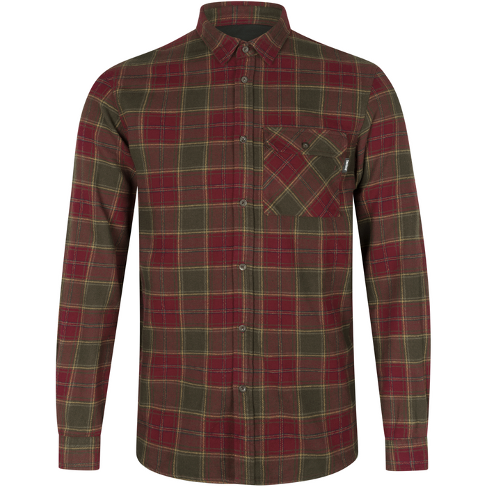 Seeland Glen Flannel Shirt - Red Forest Check