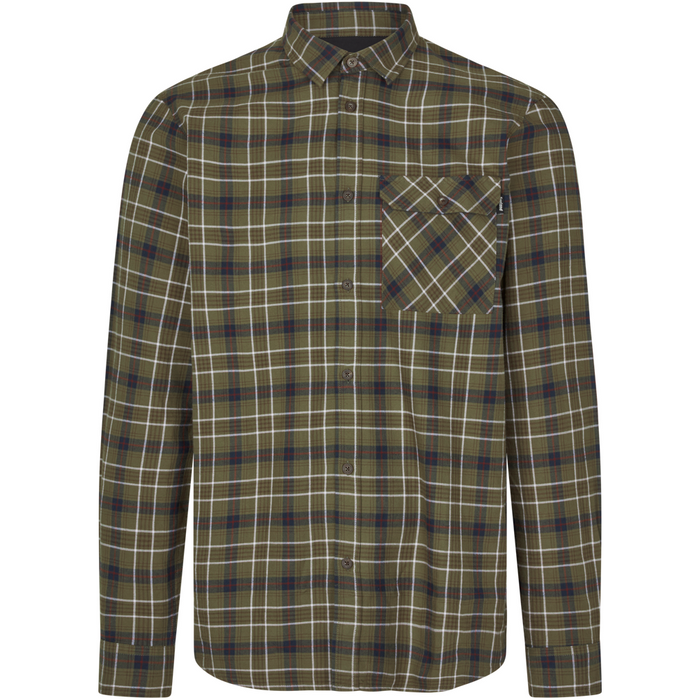Seeland Glen Flannel Shirt - Grape Leaf / Dark Navy Check