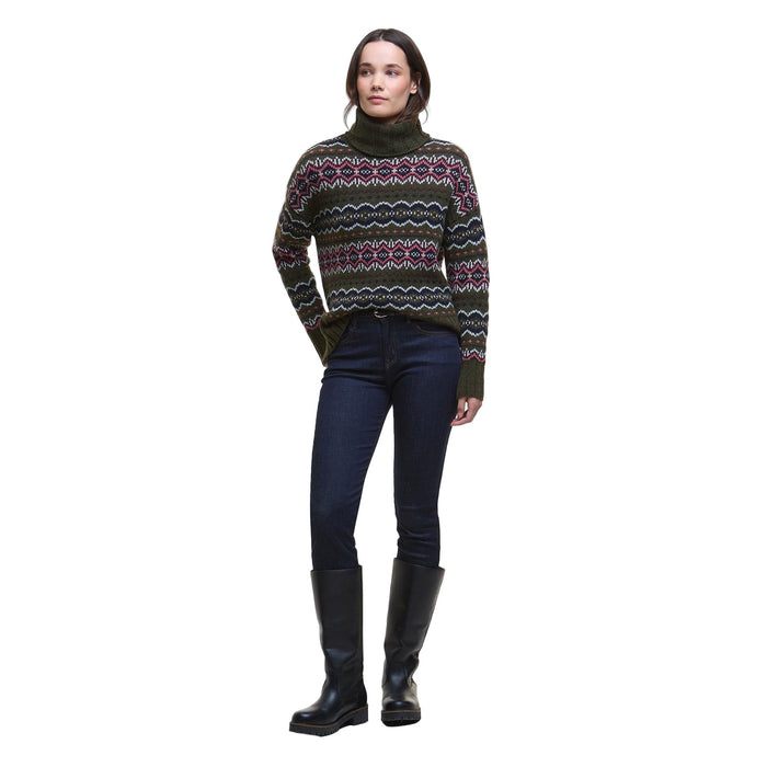 Barbour Helen Fair isle Roll-Neck Jumper - Olive Multi