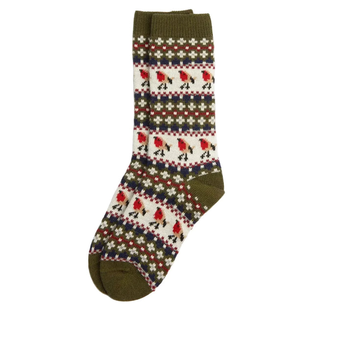 Barbour Robin Fair Isle Socks - Olive