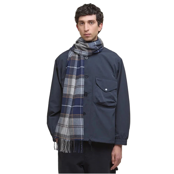 Barbour Galingale Tartan Scarf - Grey Midnight Tartan