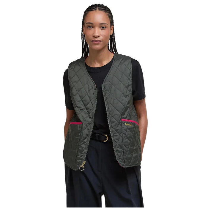 My Barbour Icon Reversible Quilted Liner - Sage/Zeni Pink