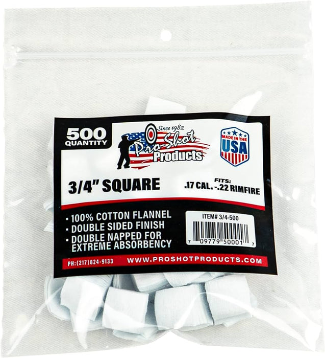 Pro Shot 3/4 Inch Square Patches 500 Pack