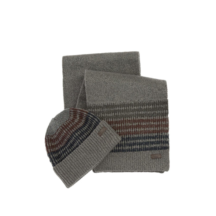 Barbour Branton Beanie and Scarf Gift Set - Midnight Oak