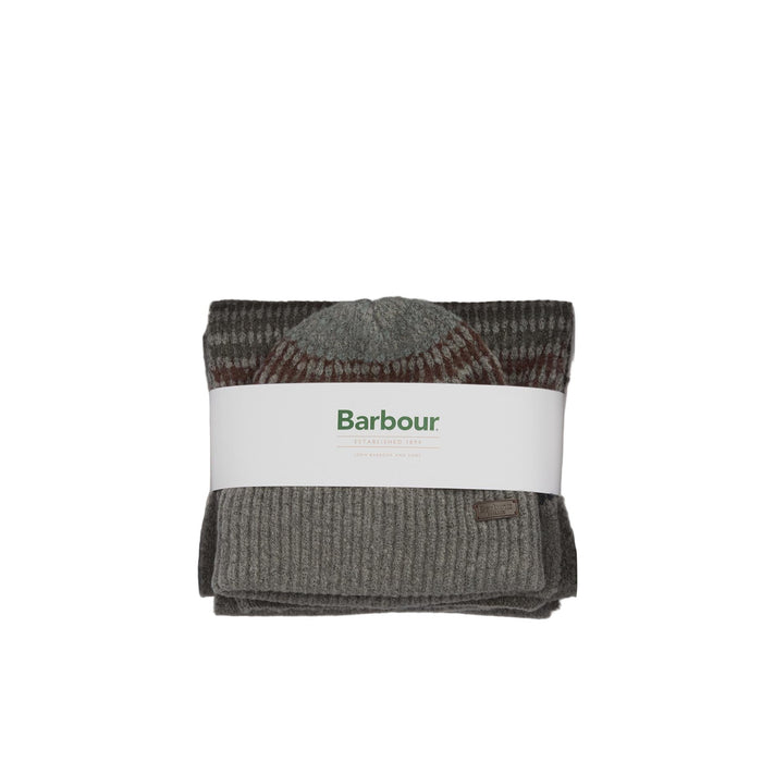 Barbour Branton Beanie and Scarf Gift Set - Midnight Oak