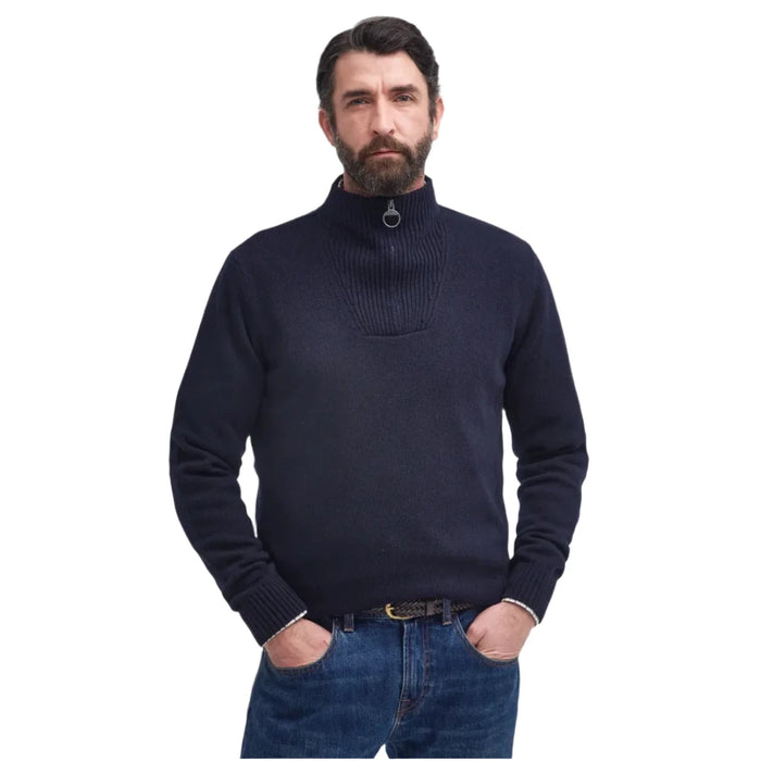 Barbour Nelson Mens Essential Half Zip Jumper  - Navy