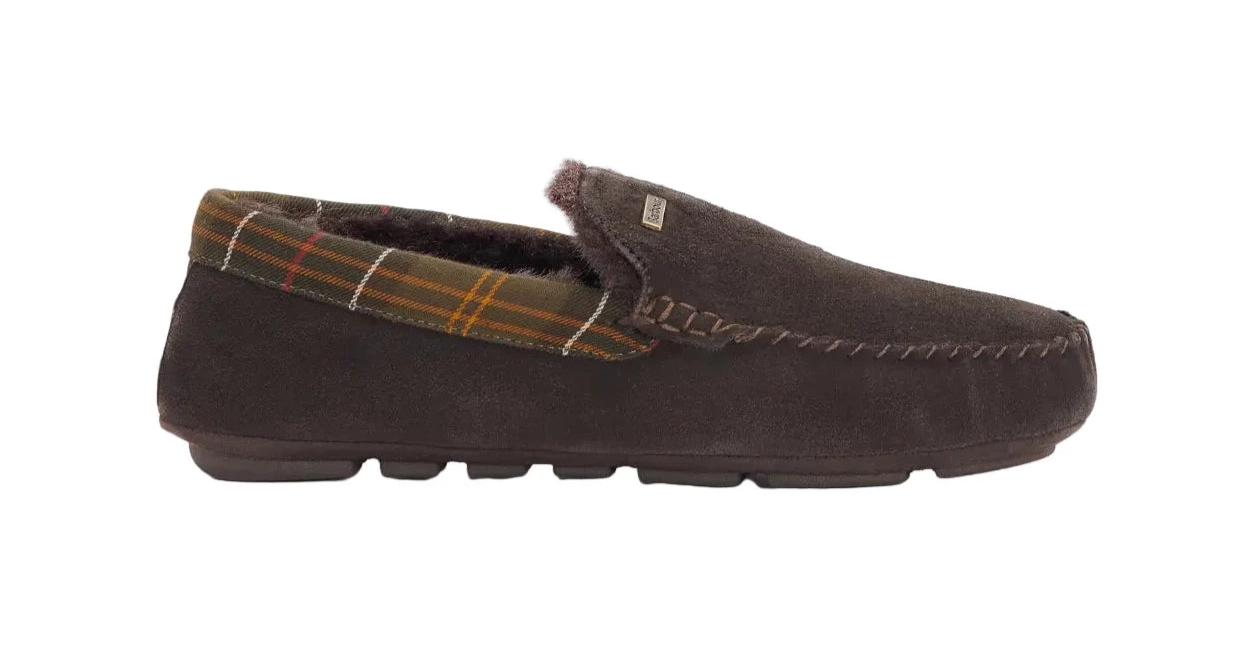 Barbour Monty Mens Slippers - Brown Suede