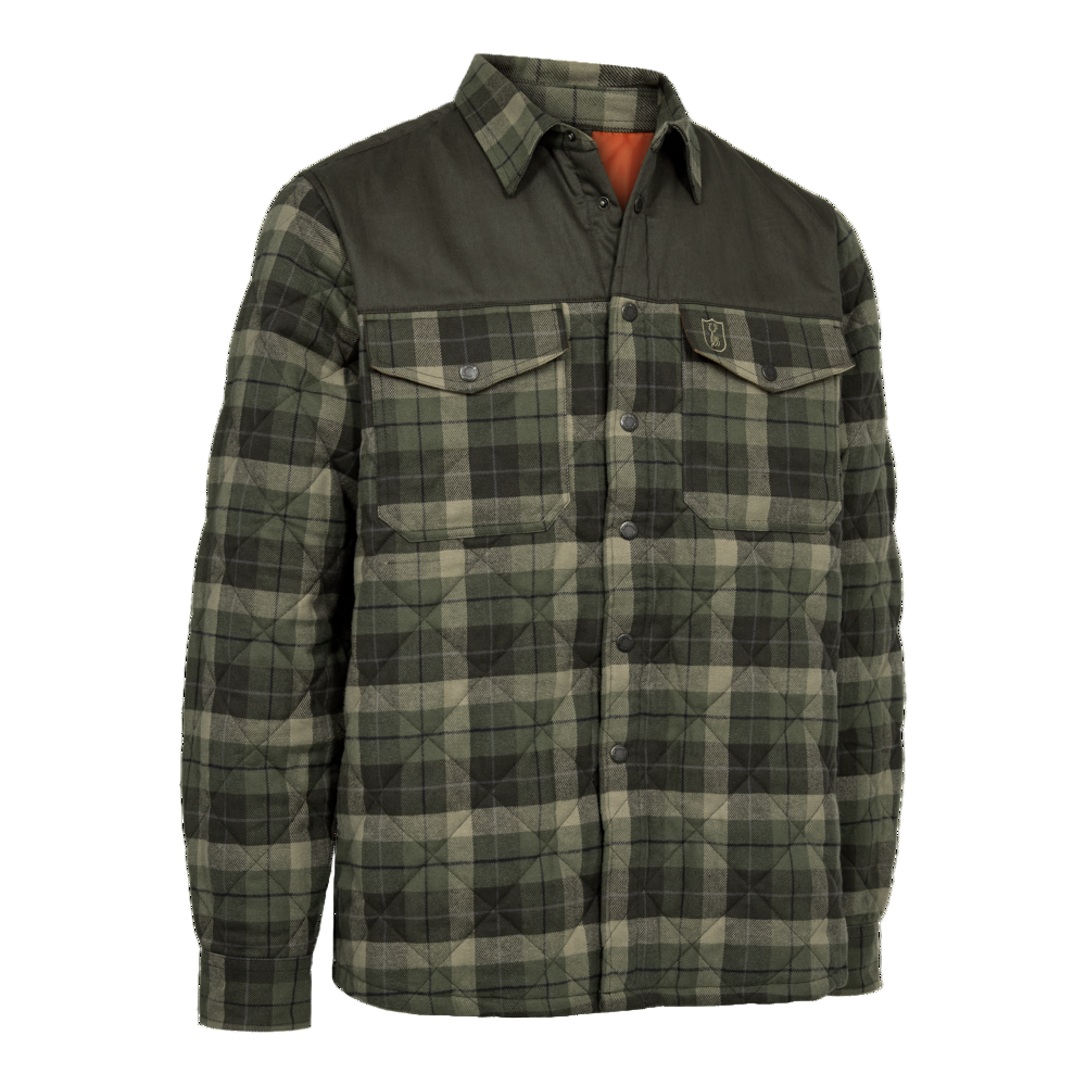 Deerhunter Elbert Padded Shirt Jacket - Green Check 5684 — Sportsden.ie