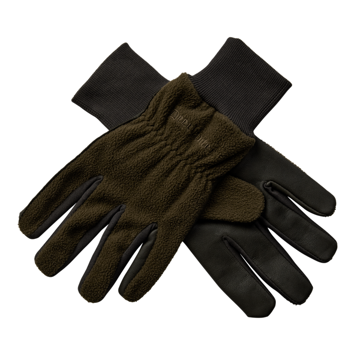 Deerhunter Fleece Gloves With Leather - Art Green 8761