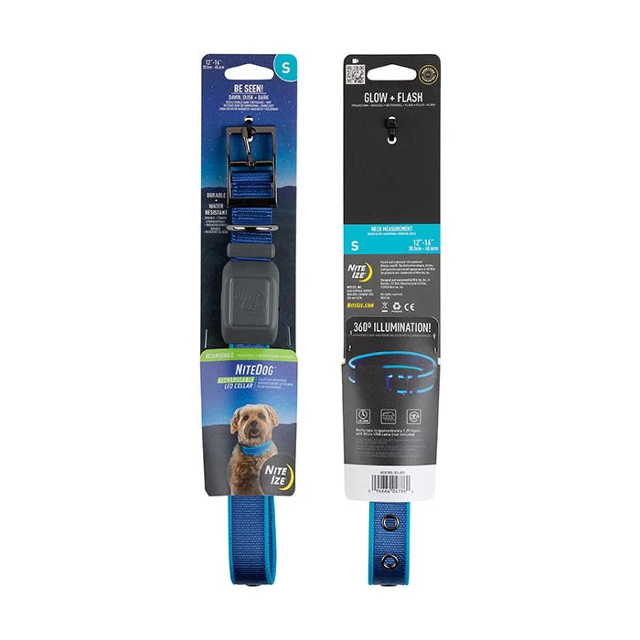 NiteDog Rechargeable LED Collar Blue