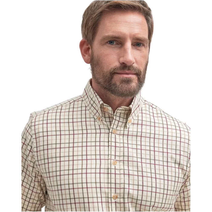 Barbour Sporting Tattersall Regular Long-Sleeved Shirt - Red-Khaki