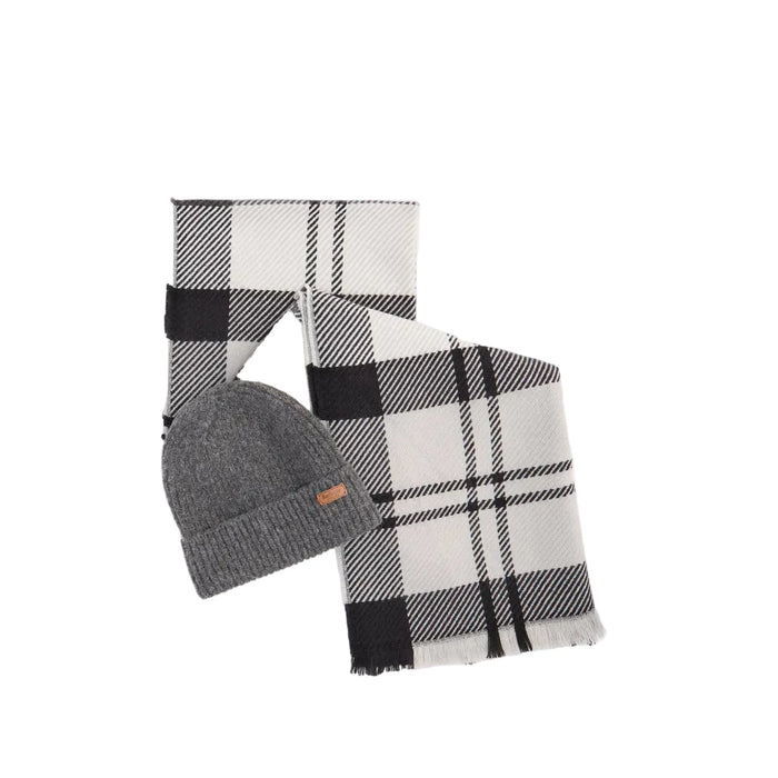 Barbour Pendle Beanie & Blair Scarf Gift Set - Monochrome