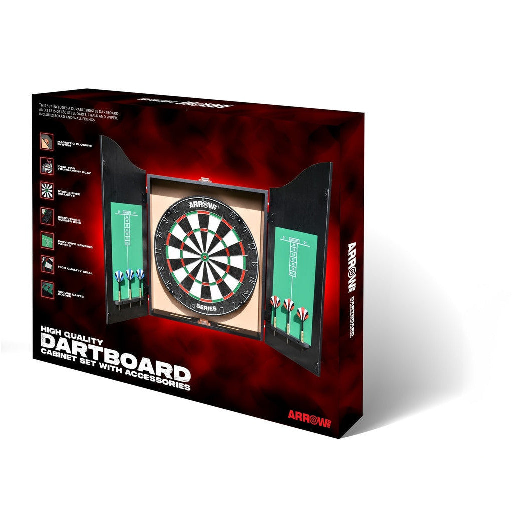Arrow180 Bristle Dartboard Cabinet Set — Sportsden.ie
