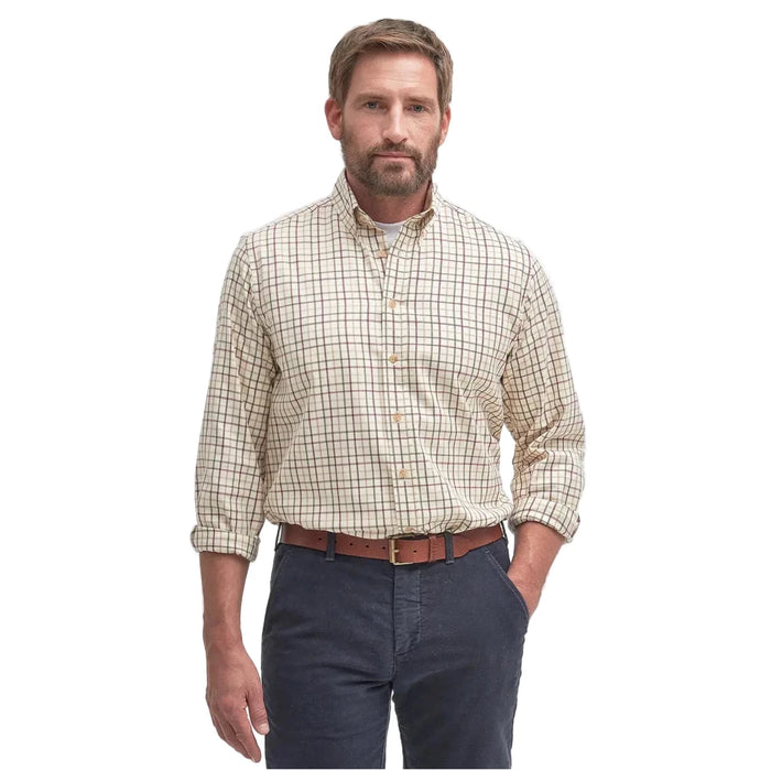 Barbour Sporting Tattersall Regular Long-Sleeved Shirt - Red-Khaki