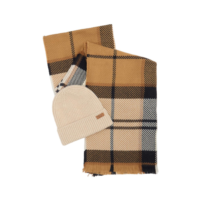 Barbour Pendle Beanie & Blair Scarf Gift Set - Hessian Navy
