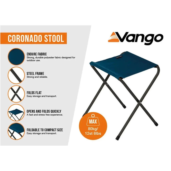 Vango Cirondo Stool - Mykonos Blue.