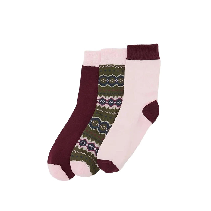 Barbour Helen Fair Isle Sock Gift Set -Olive