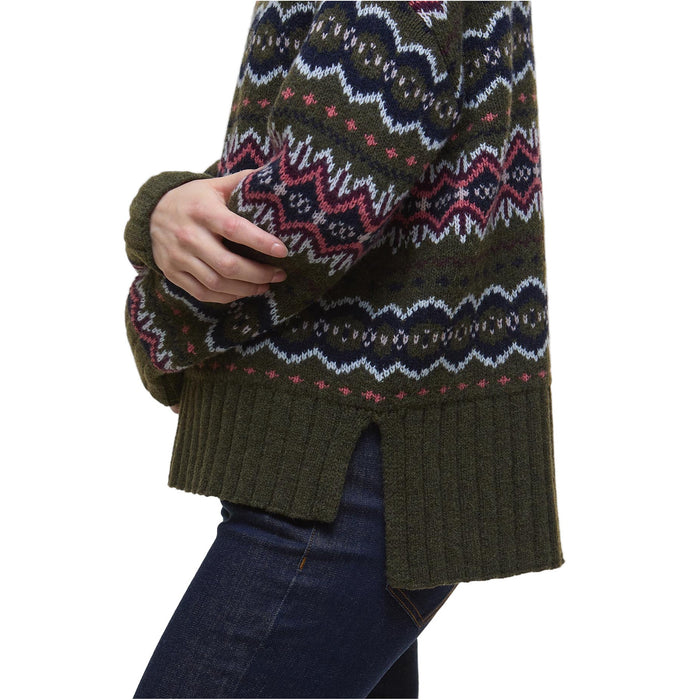 Barbour Helen Fair isle Roll-Neck Jumper - Olive Multi