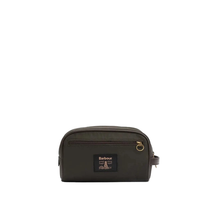 Barbour Wax Washbag - Olive/Beacon