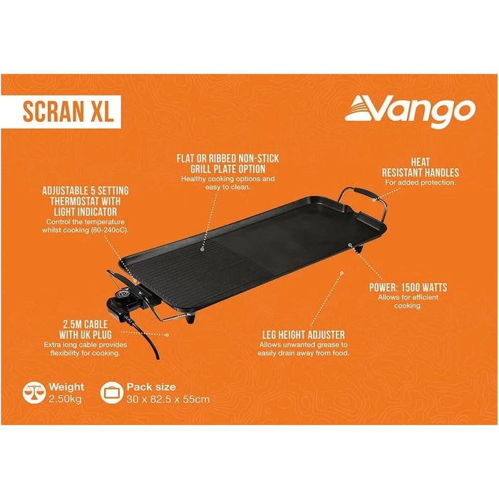 Vango Scran XL Black Non Stick Griddle Plate