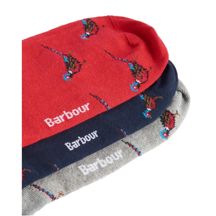 Barbour Pheasant Socks Giftset - Navy/Grey/Red