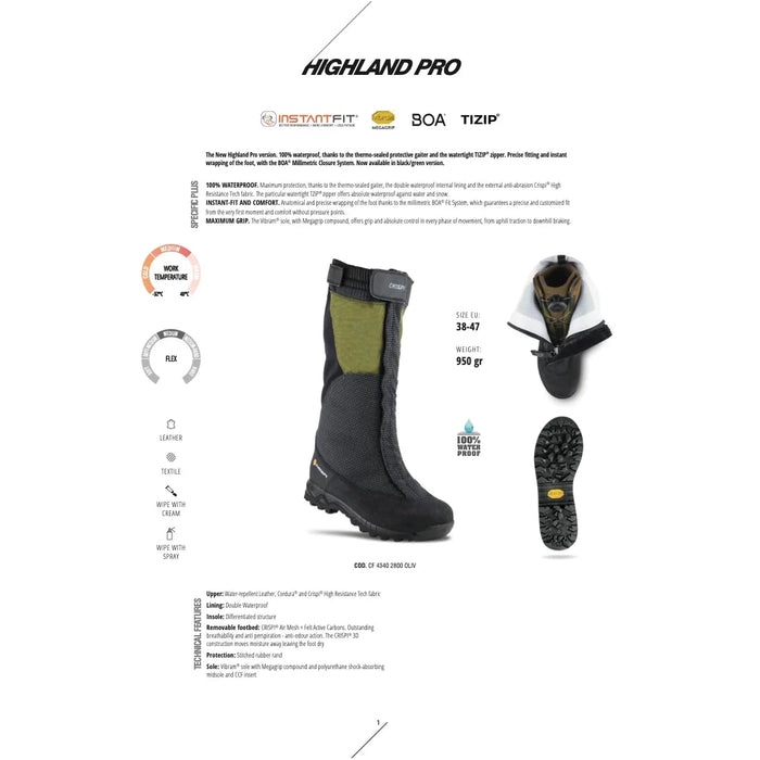 Crispi Highland Pro Boot Olive