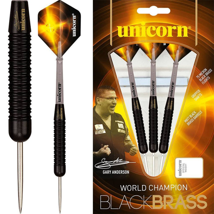 Unicorn Black Brass Darts Gary Anderson