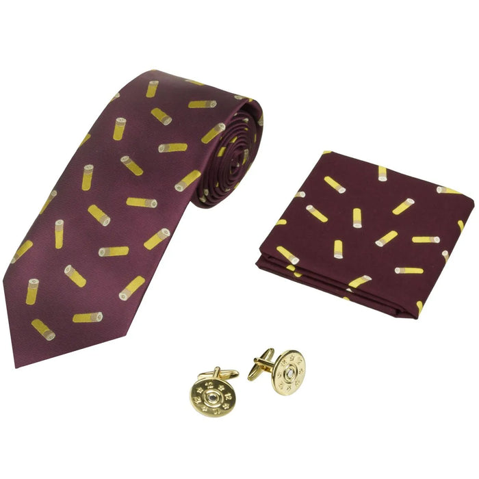 Jack Pyke Tie  Hanky & Cufflinks Gift  Set - Cartridges