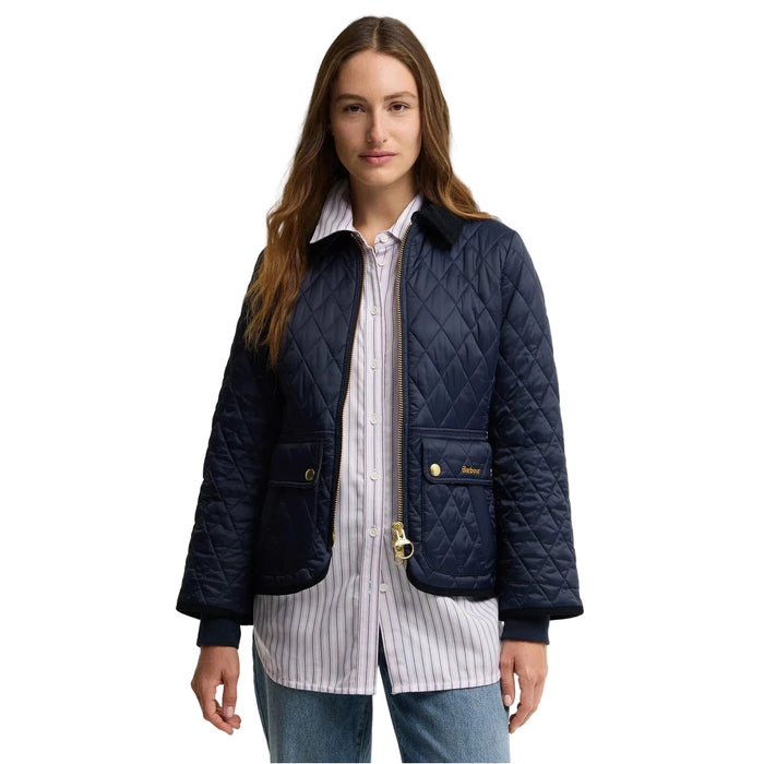Barbour Beadnell Fitted Quilted Jacket -Navy