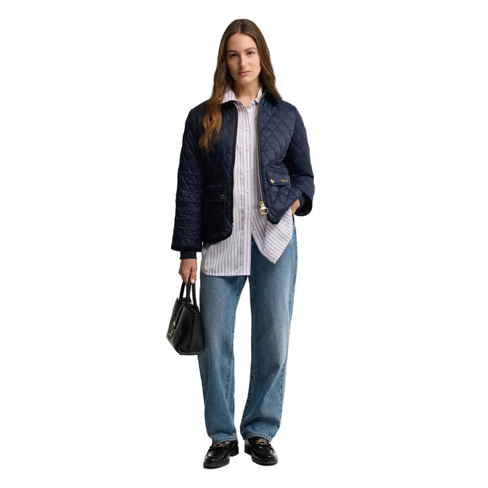Barbour Beadnell Fitted Quilted Jacket -Navy