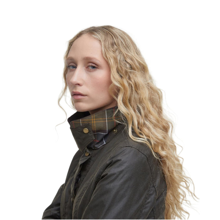 Barbour Ladies Belsay Wax Jacket- Olive