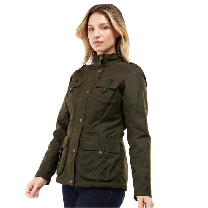 Barbour Winter Defence Ladies Wax  Jacket - Olive