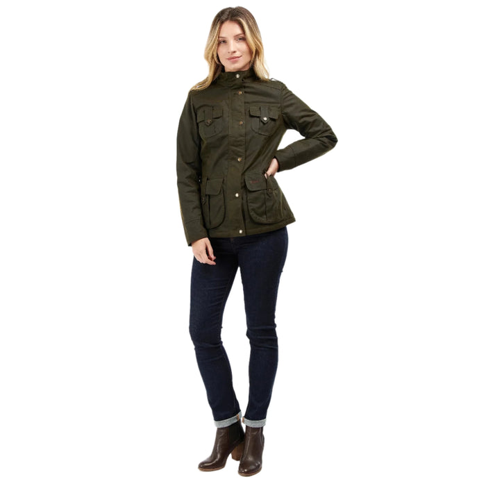 Barbour Winter Defence Ladies Wax  Jacket - Olive