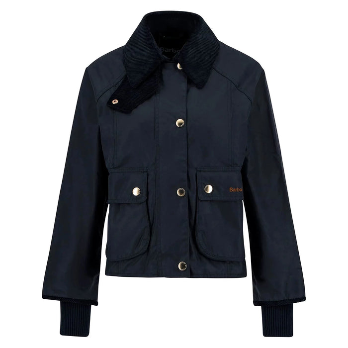 Barbour  Cropped Beadnell Waxed Jacket - Navy/Classic
