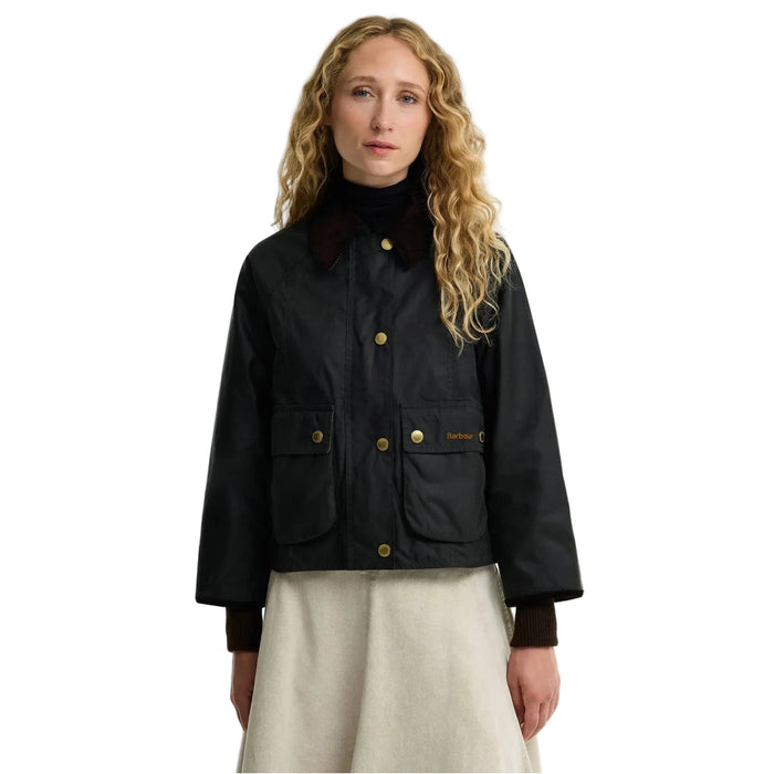 Barbour Cropped Beadnell Waxed Jacket  - Sage/ Ancient