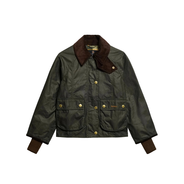 Barbour Cropped Beadnell Waxed Jacket  - Sage/ Ancient