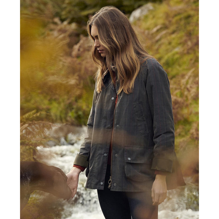 Barbour Tartan Ashby Waxed Jacket - Dark Classic