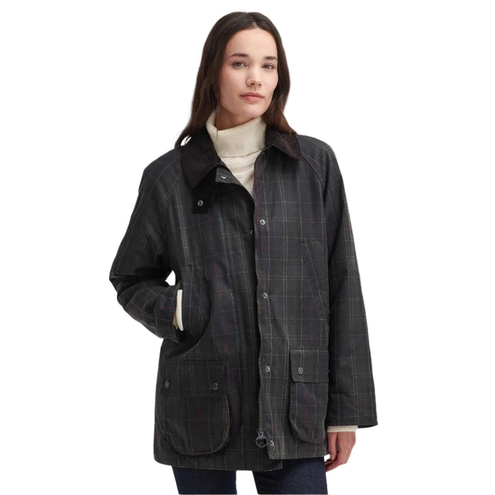 Barbour Tartan Ashby Waxed Jacket - Dark Classic
