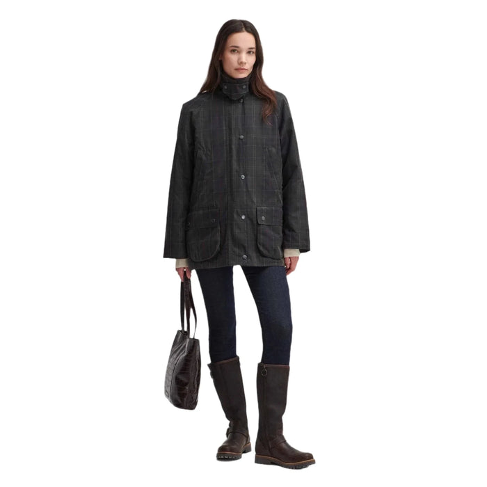Barbour Tartan Ashby Waxed Jacket - Dark Classic