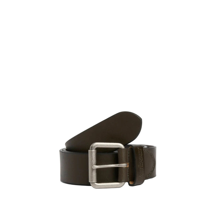 Barbour Allanton Leather Belt - Dark Olive